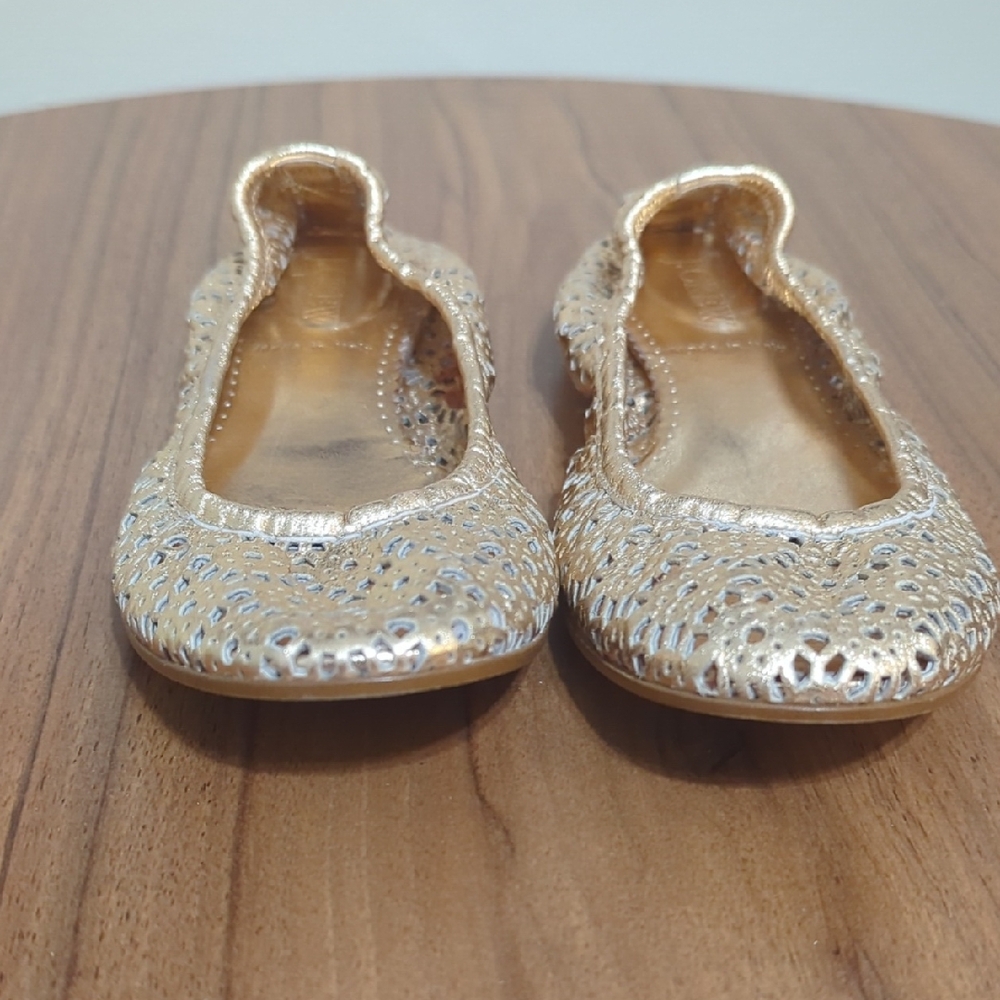 J. Crew Shimmering Gold Flats